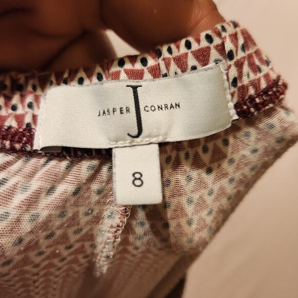 Jasper Conran Sz 8 Wine Red Pajama Top & Bottom Set Lace Trim Holiday Luxury PJs - Picture 13 of 16